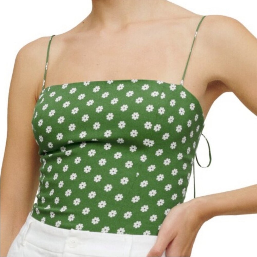 Reformation Meyer Green Daisy Print Camisole Top - Size 8